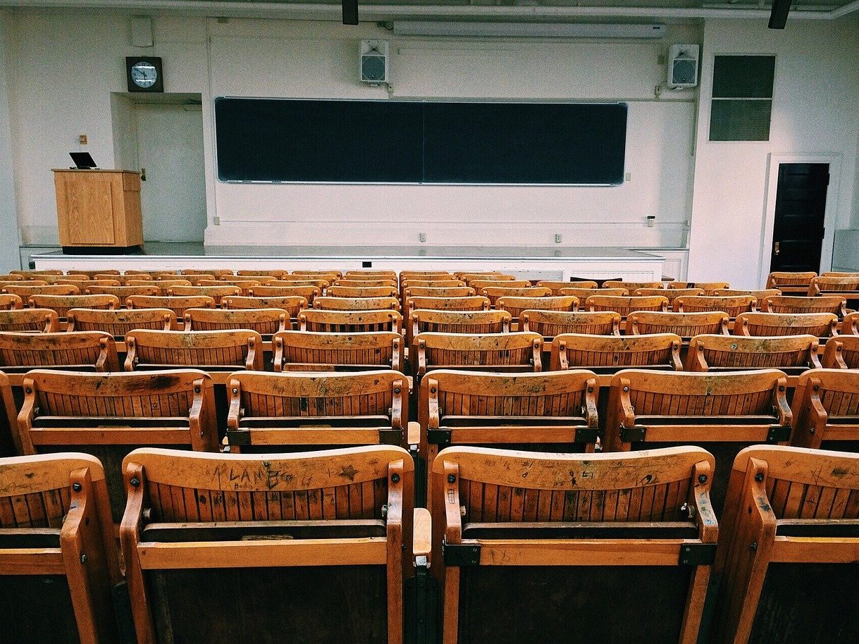 classroom, lecture hall, college